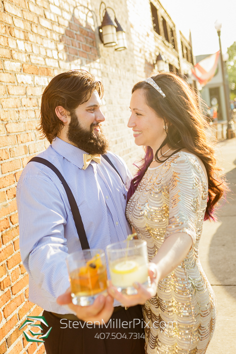 Gatsby Themed Engagement Photos in Downtown Sanford