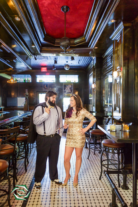 Gatsby Themed Engagement Photos in Downtown Sanford